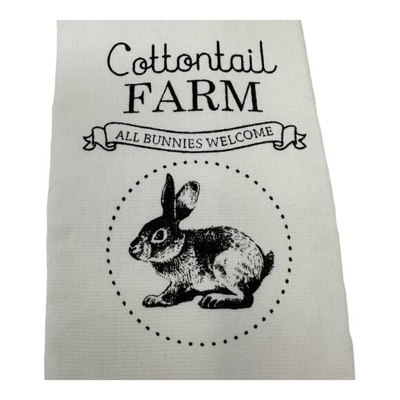 Easter Farmhouse Bunny Rabbit Towel Cottontail Farm White Kitchen Realistic - Picture 6 of 10